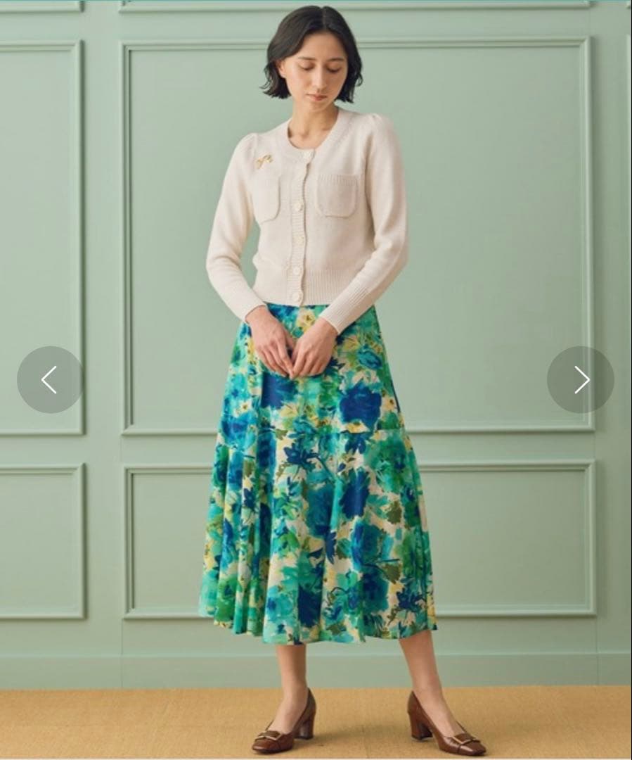 新品☆ANAYI ブライトリリヤーンクルーネック カーディガン/セオリー、23区