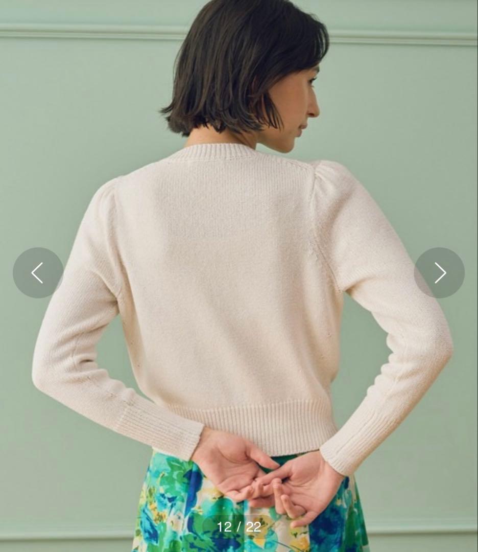 新品☆ANAYI ブライトリリヤーンクルーネック カーディガン/セオリー、23区