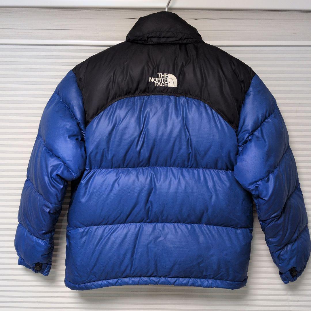 希少✨ノースフェイス ヌプシ ダウンジャケット センターロゴ 青 M