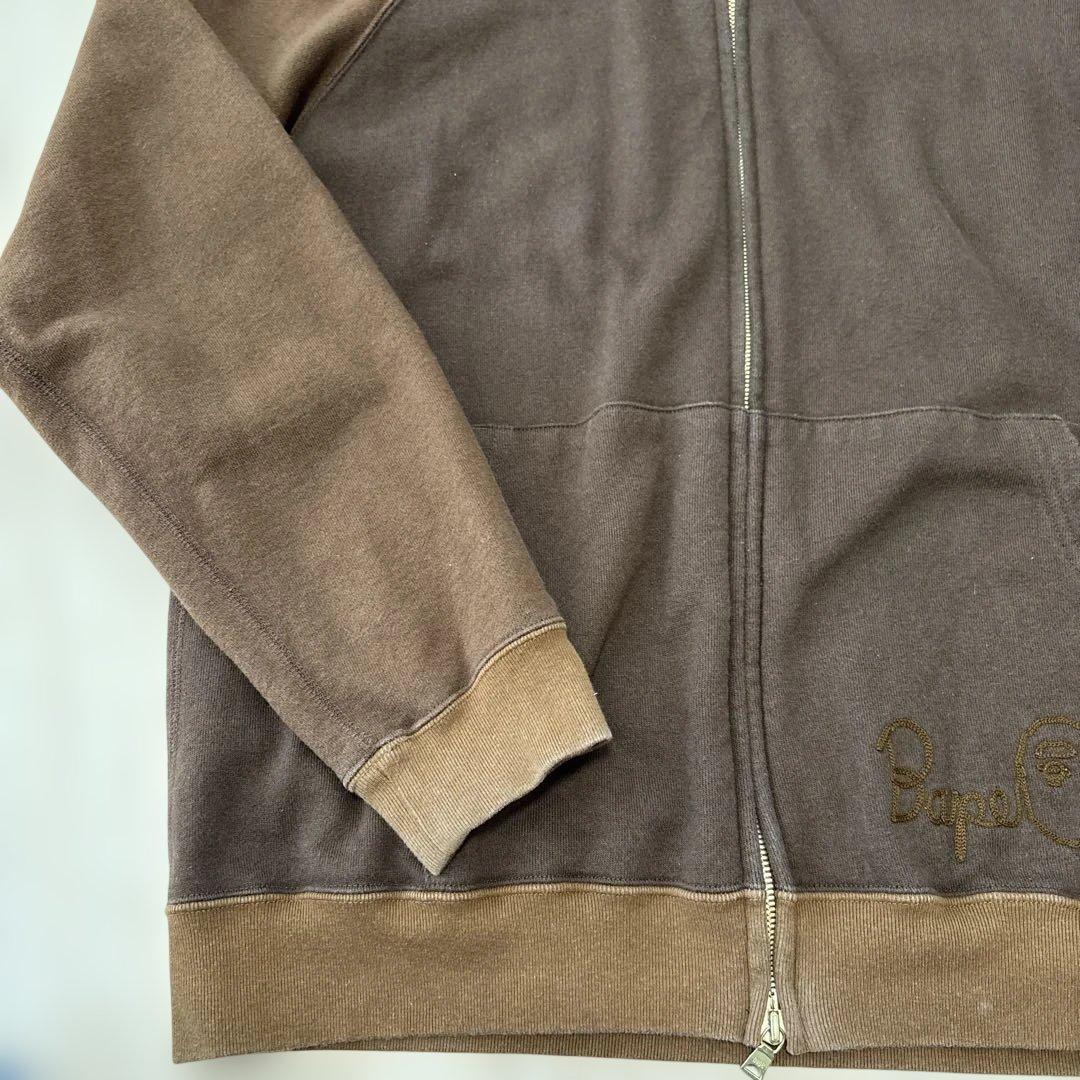 A BATHING APE ジップパーカー　サルカモアシンメトリースリーブ　M