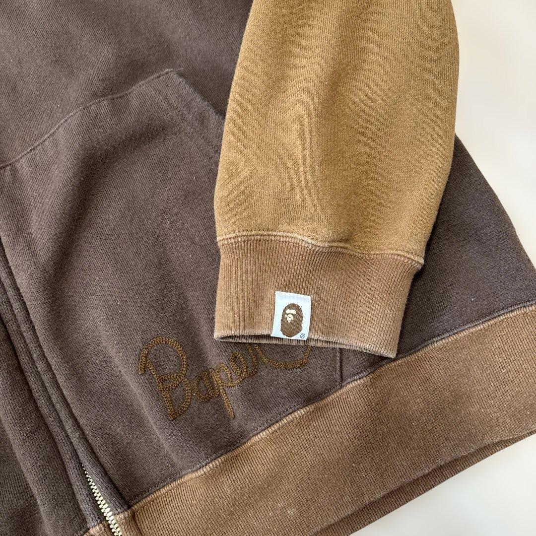 A BATHING APE ジップパーカー　サルカモアシンメトリースリーブ　M