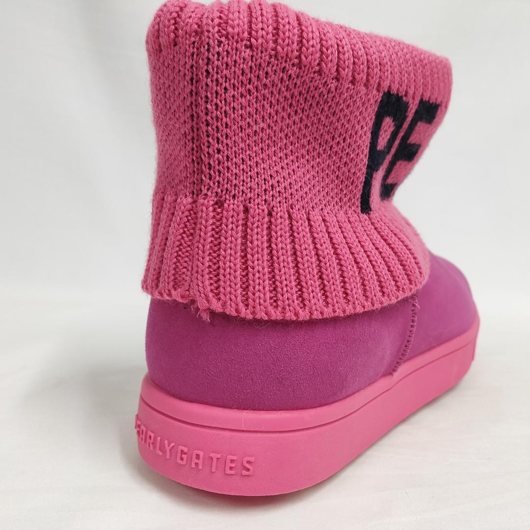 ○★新品 未使用 PEARLY GATES ヌバック×リブニットショートブーツ