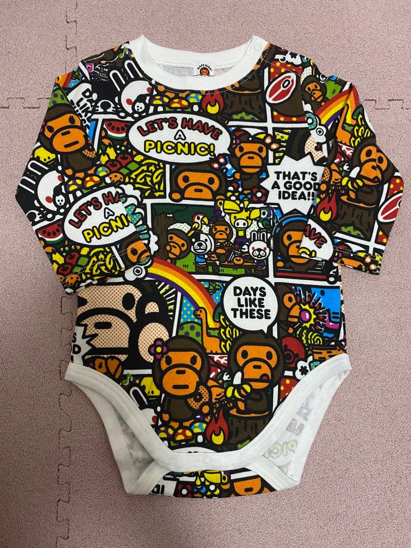 かいと 新品未使用　ベイシングエイプ　ロンパース80サイズ2枚セット