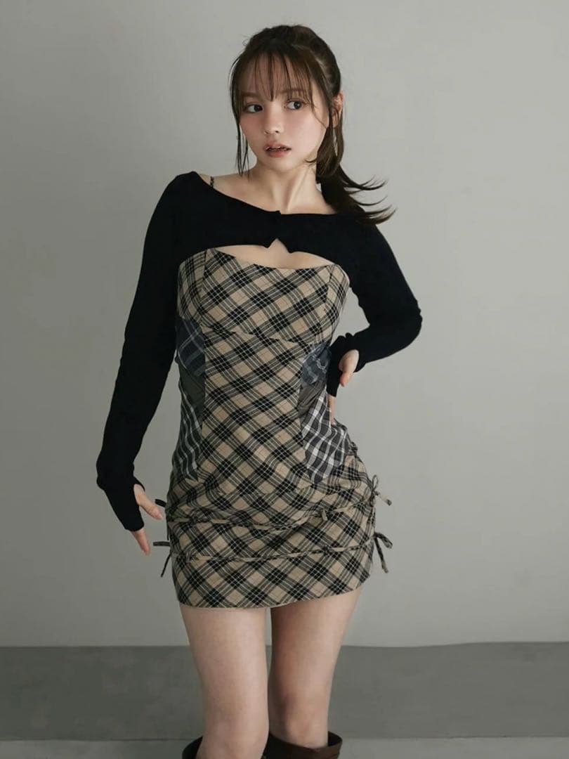 andmary Aine set mini dress beige ベージュ　M