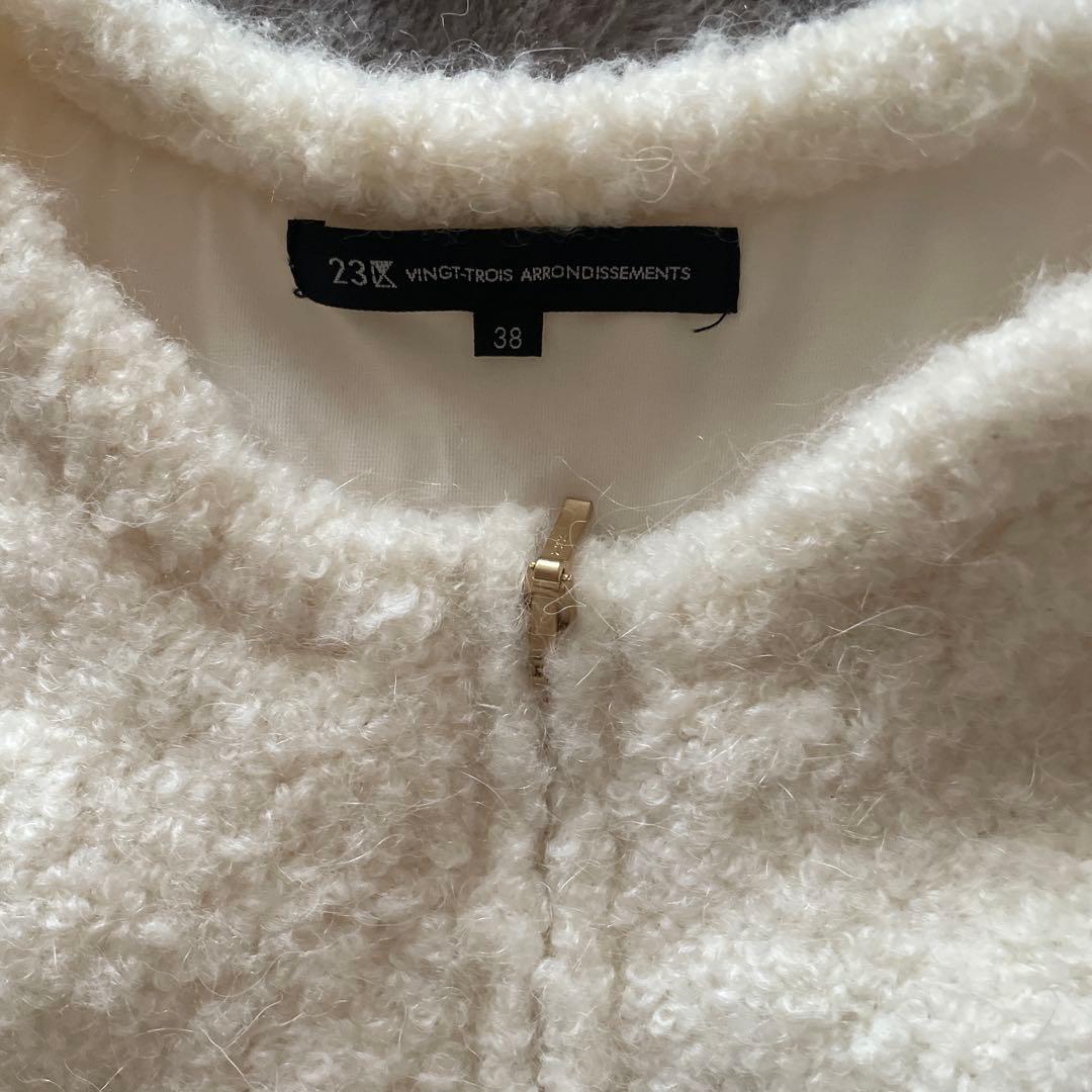 き*い様 オフホワイト ジップアップジャケット 38