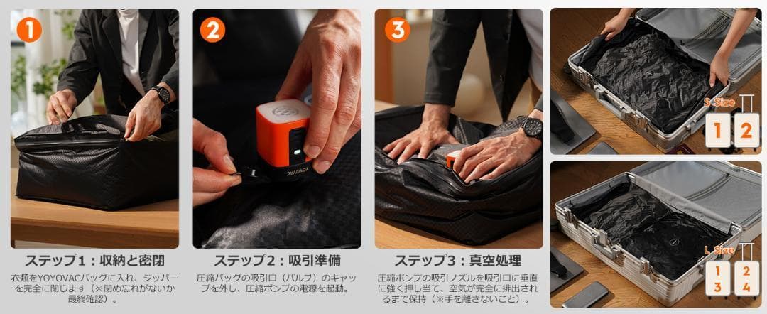 マフィイ YOYOVAC旅行用圧縮トラベルバッグ 旅行用圧縮袋 圧縮バッグ