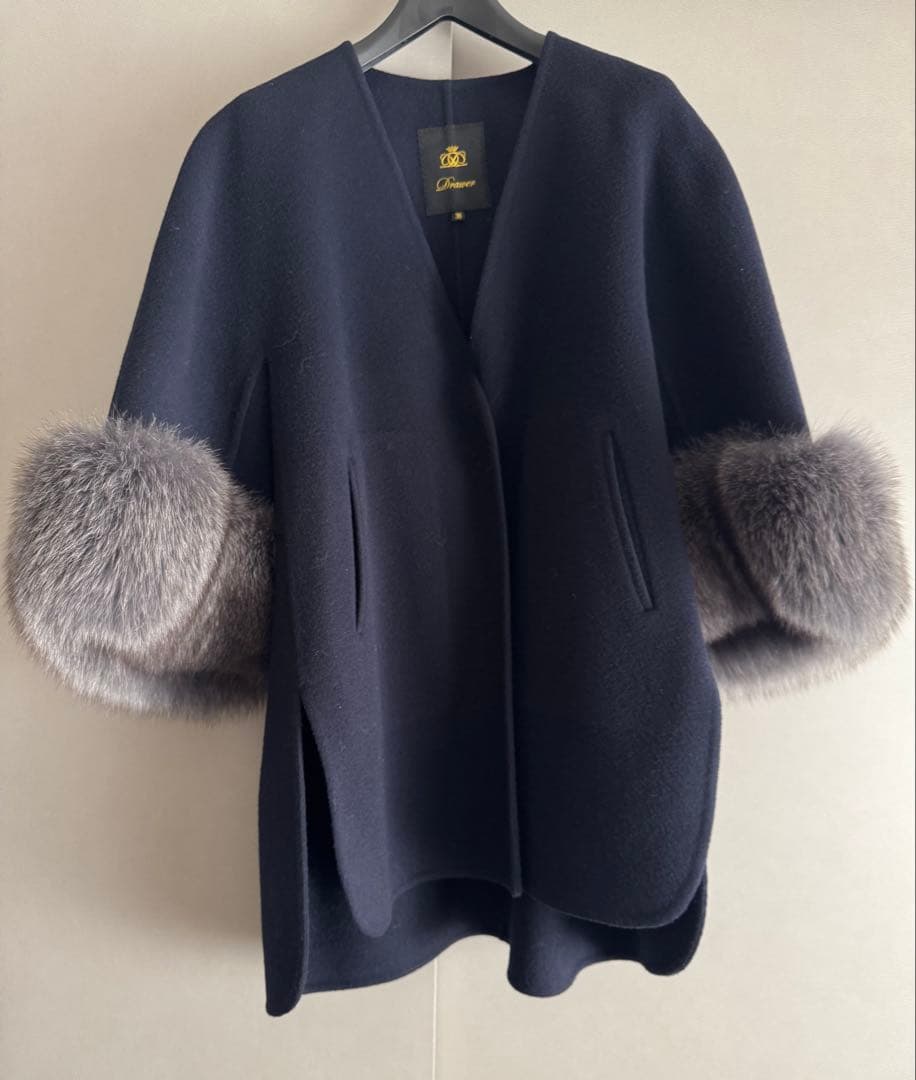 【極美品】DRAWER ビーバーケヌキファージャケット（NAVY）36