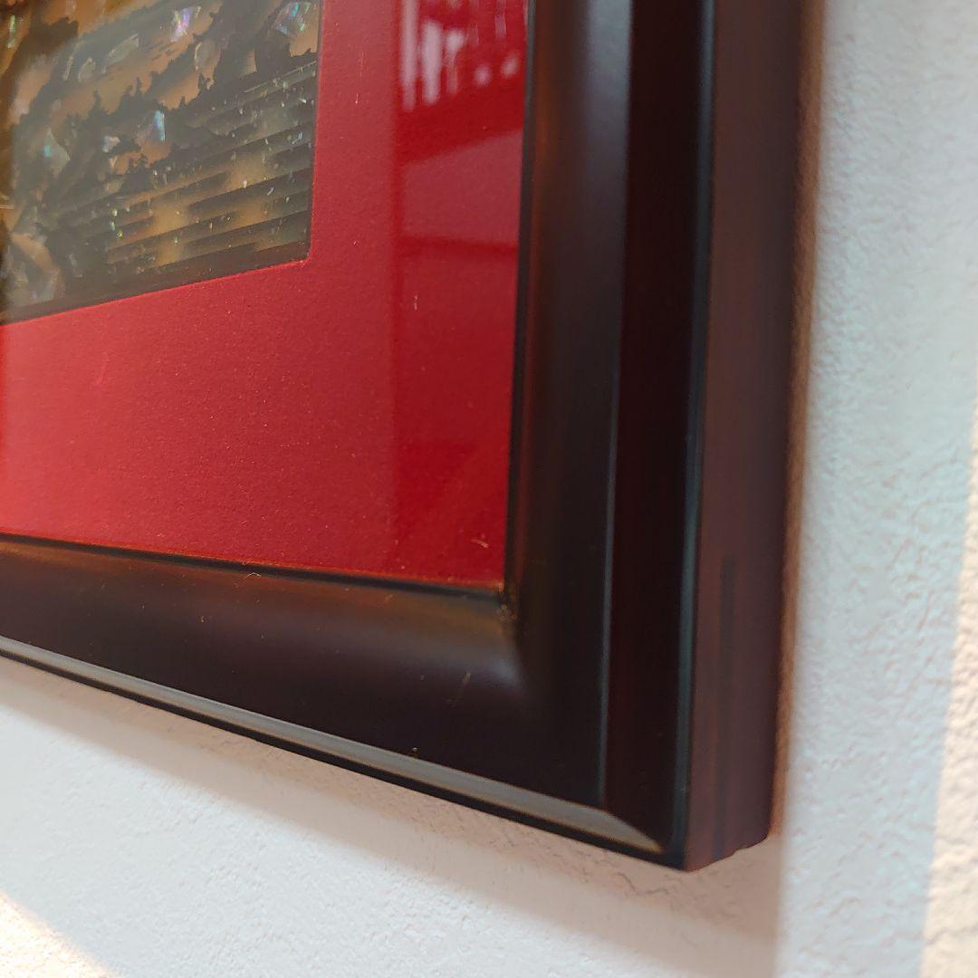 【美品】螺鈿細工　絵画　富士山　縁起物　浮世絵風　一点物