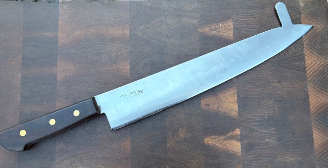 三条　東源正兼　冷凍包丁　牛刀　330mm 尺一　包丁　別打　炭素鋼　本職