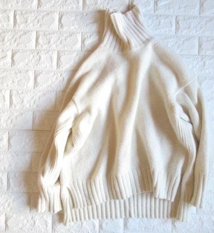 トゥモローランド マカフィー 上質 カシミヤ ウール ハイネック ニット 白