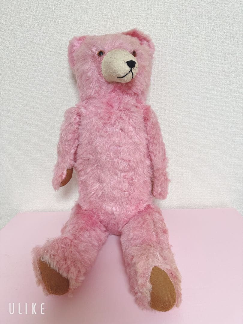 1950年代　ドイツ製　ビンテージテディベア アンティークテディベア　ピンク