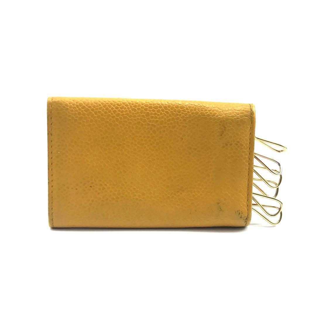 CHANEL シャネル ココマーク キャビアスキン イエロー 6連 キーケース