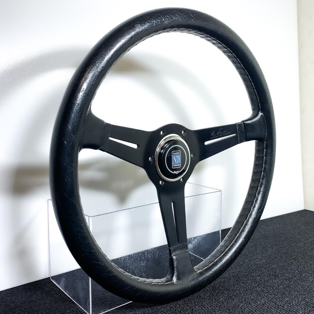 希少 オールド ナルディ クラシック レザーステアリング 新品ホーンボタンネジ付