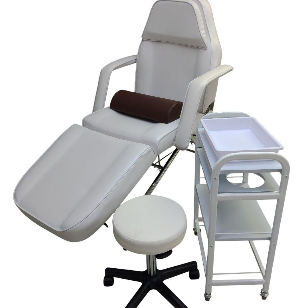 アイボリー マッサージチェア リクライニング機能 エステベッド 施術用セット
