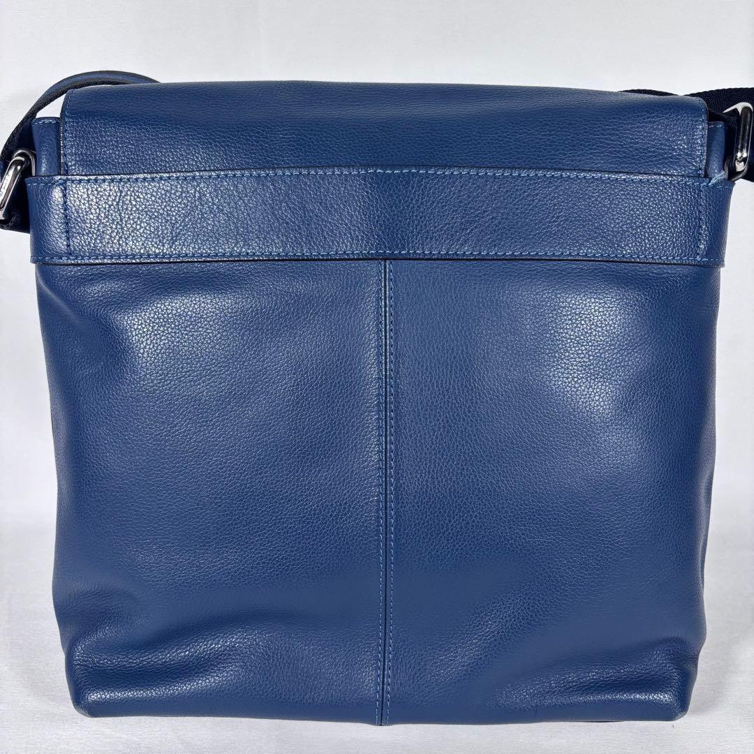 コーチ ショルダーバッグ メッセンジャーバッグ 斜め掛け レザー ブルー