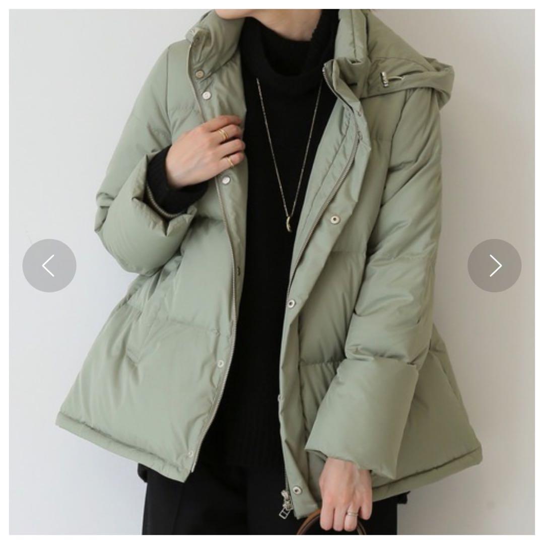 SLOBE IENA■ 2WAY ショートフードダウンジャケット■グリーン■36