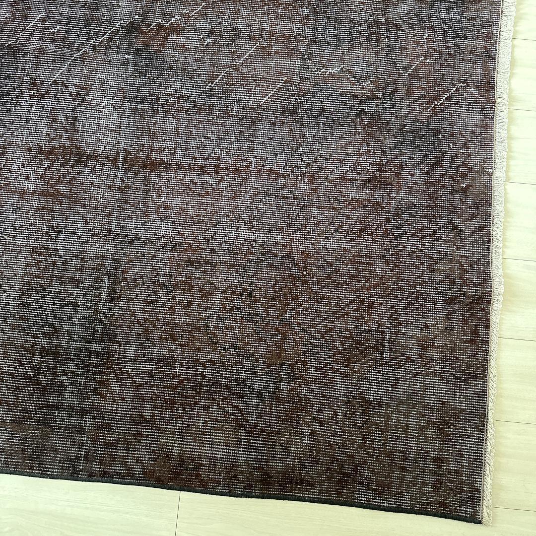 トルコ ヴィンテージラグA47 超大判 レア ダークブラウン オーバーダイラグ