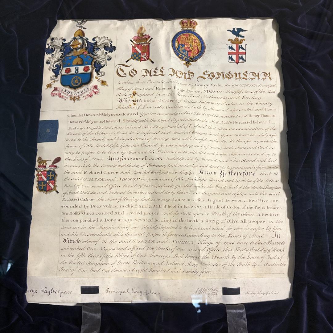 【希少】英国 紋章院（College of Arms）発行　 紋章認可書