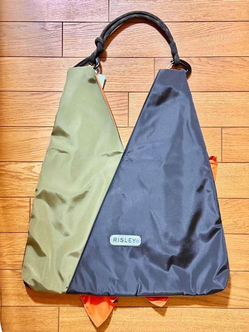 Risley x OUTDOOR トライアングルフリルバッグ ブラック カーキ