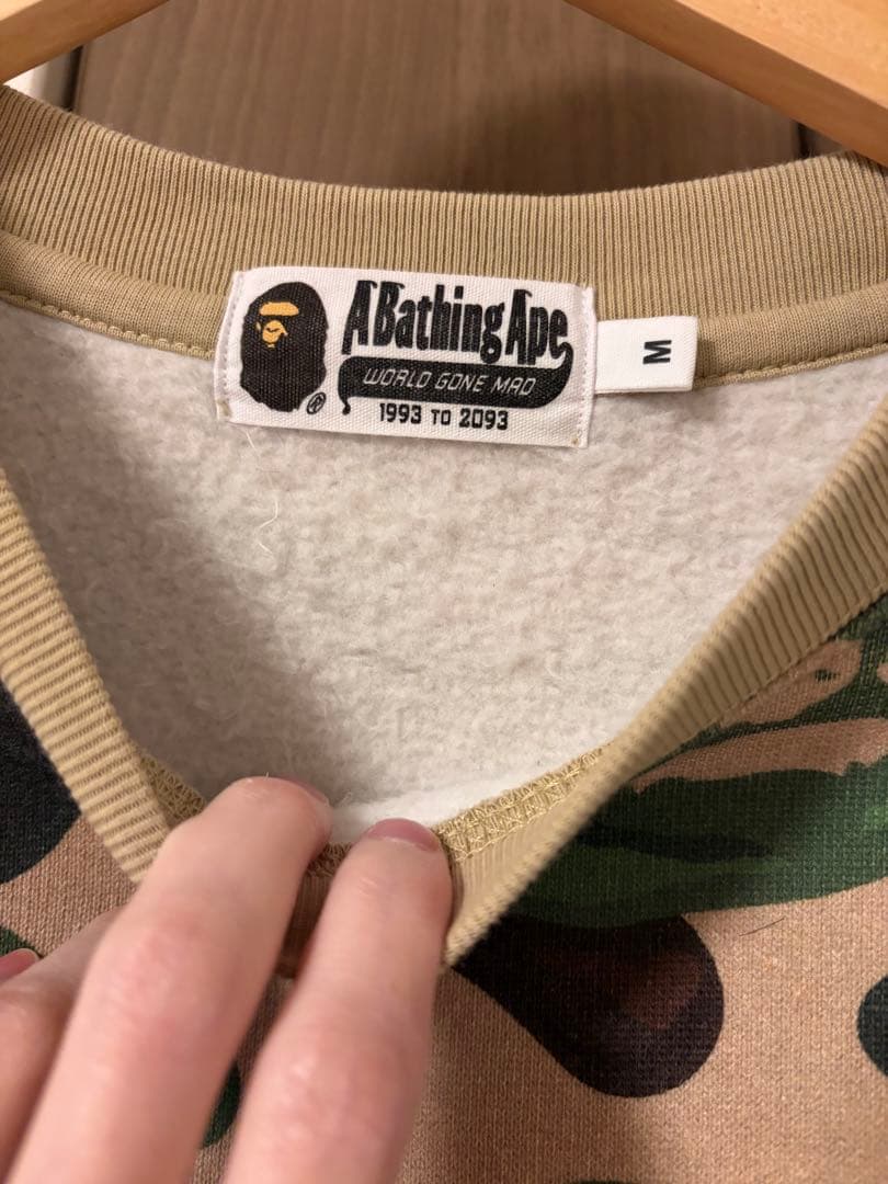 トップス A BATHING APE ART CAMO CREWNECK M