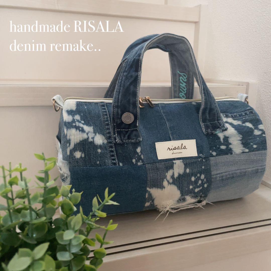 K.121さま専用 デニムリメイク ドラム型バッグ