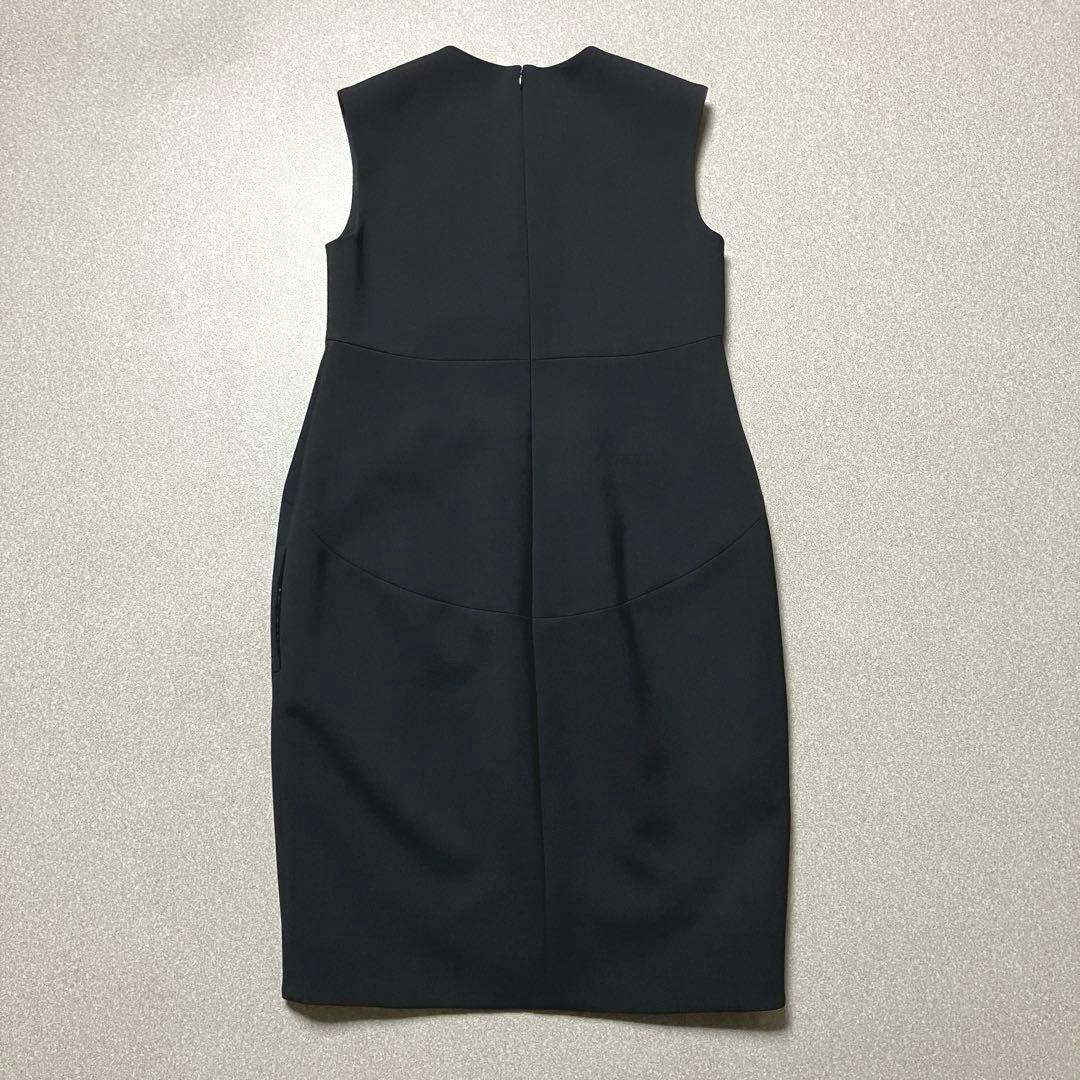 【美品✨ Vネック コクーン】ヨーコチャン ノースリーブワンピース 黒 ドレス