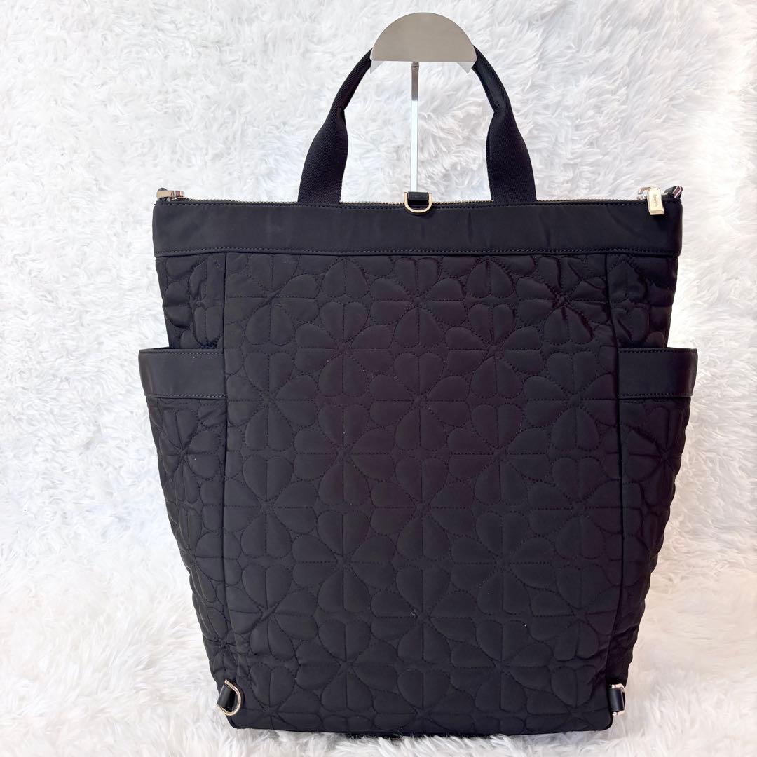 【美品】 大容量 ケイトスペード 3way リュック 黒 ブラック キルティング