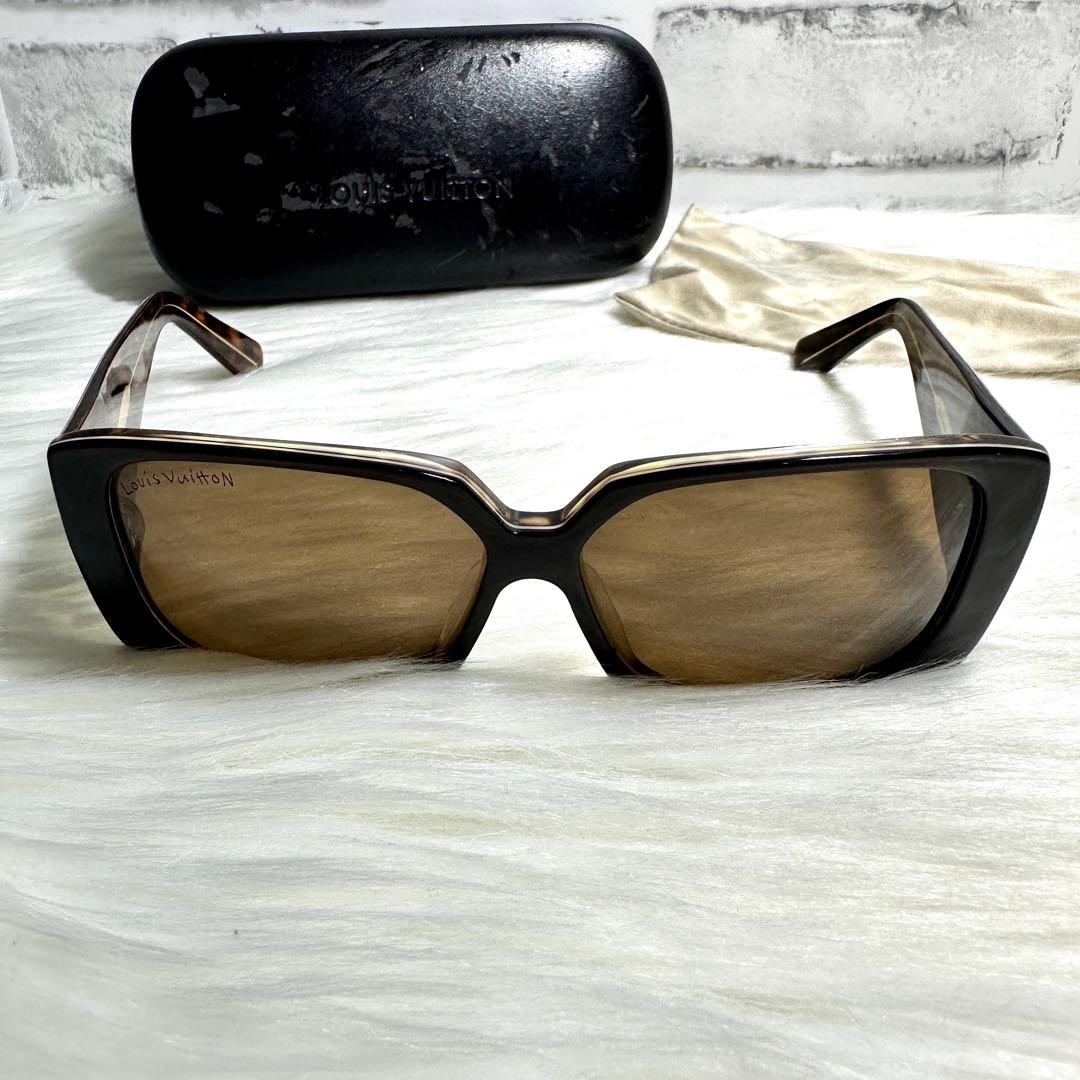 美品 ルイヴィトン サングラス レオパード マルキーズ Z0207E ブラウン