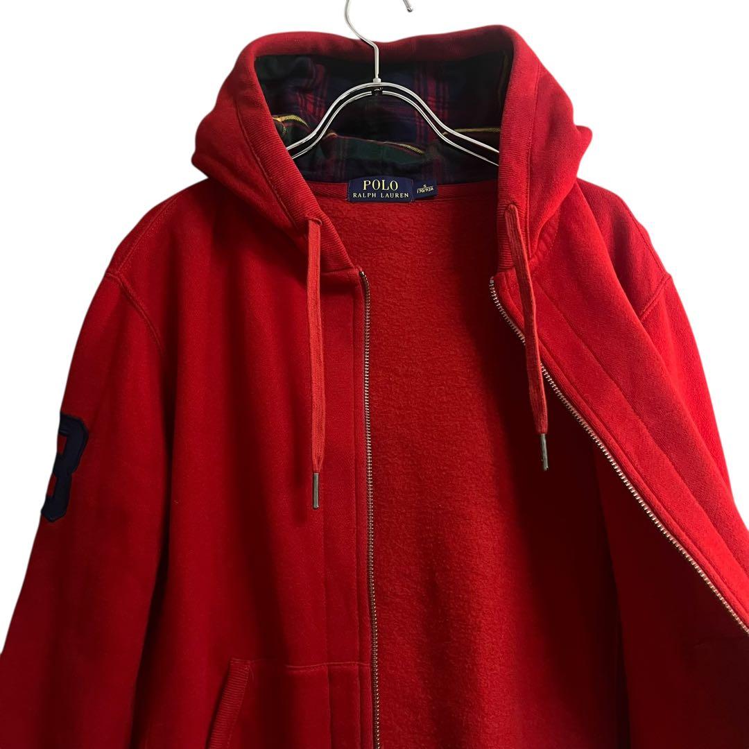 ポロラルフローレン ダブルジップパーカー ビッグポニー フルジップ レッド 美品