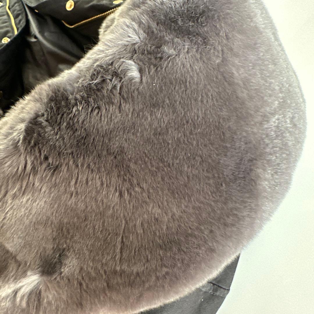 WOOLRICH ダウンジャケット S ブラック ラビットファー