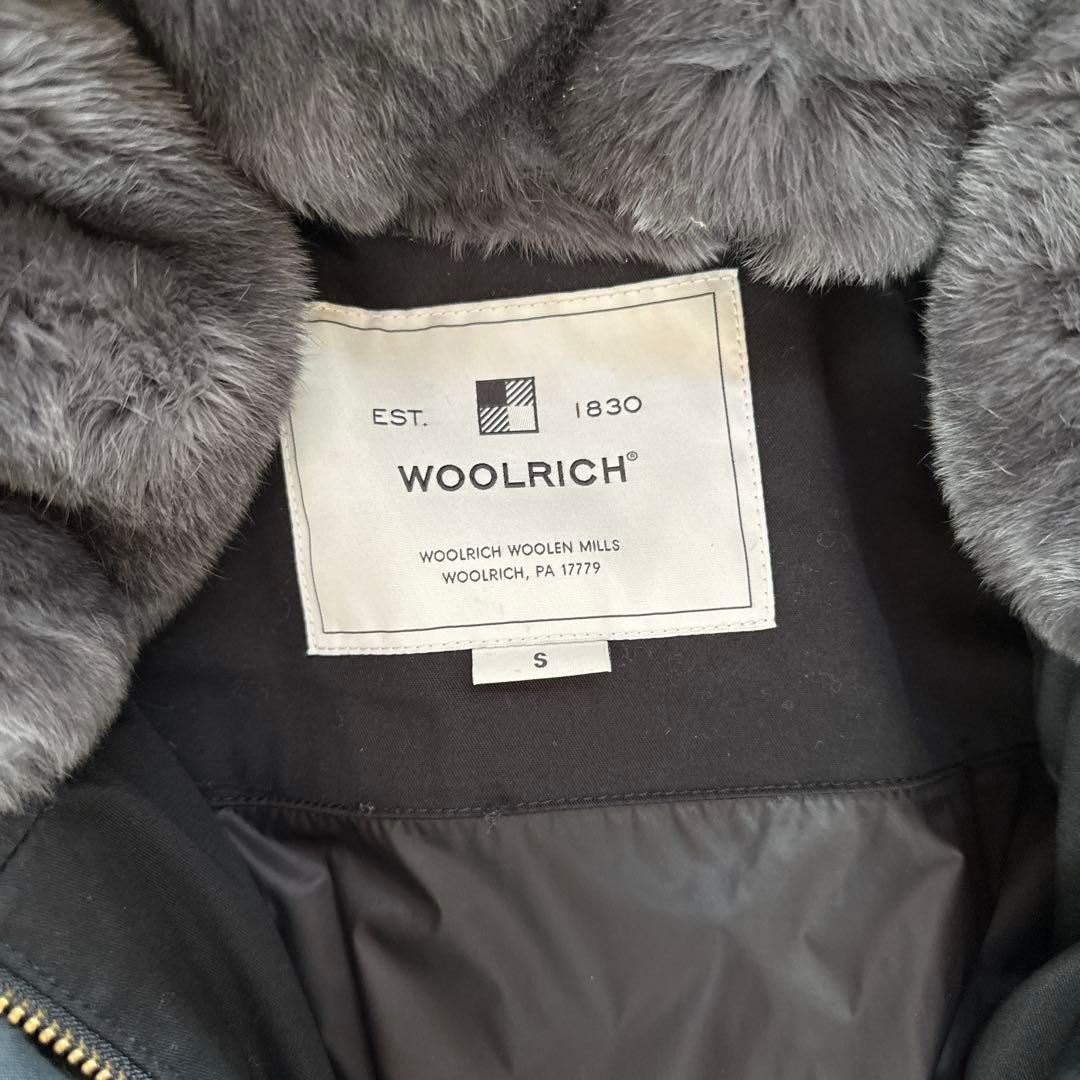 WOOLRICH ダウンジャケット S ブラック ラビットファー
