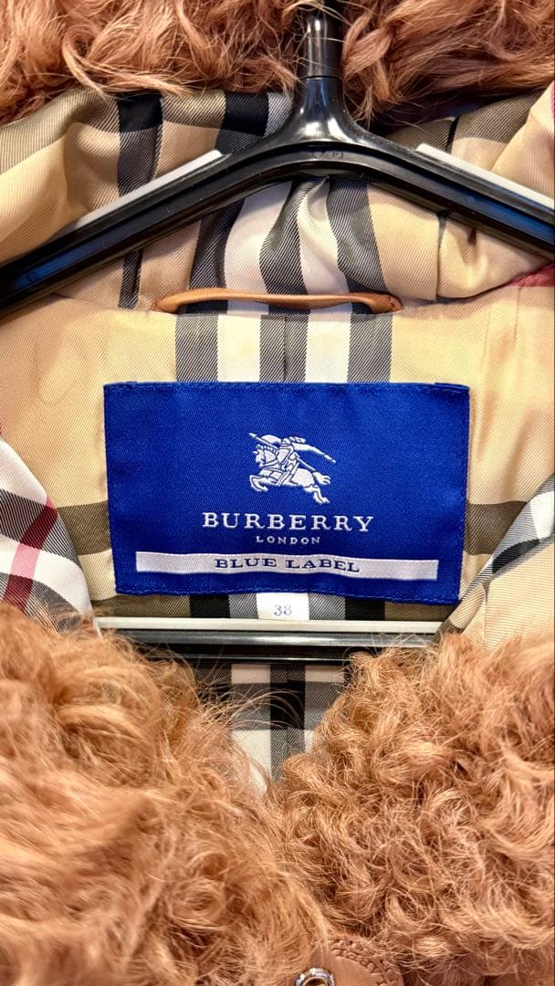 ジンジャー　　バーバリーブルーレーベル　羊皮コート38 ラム