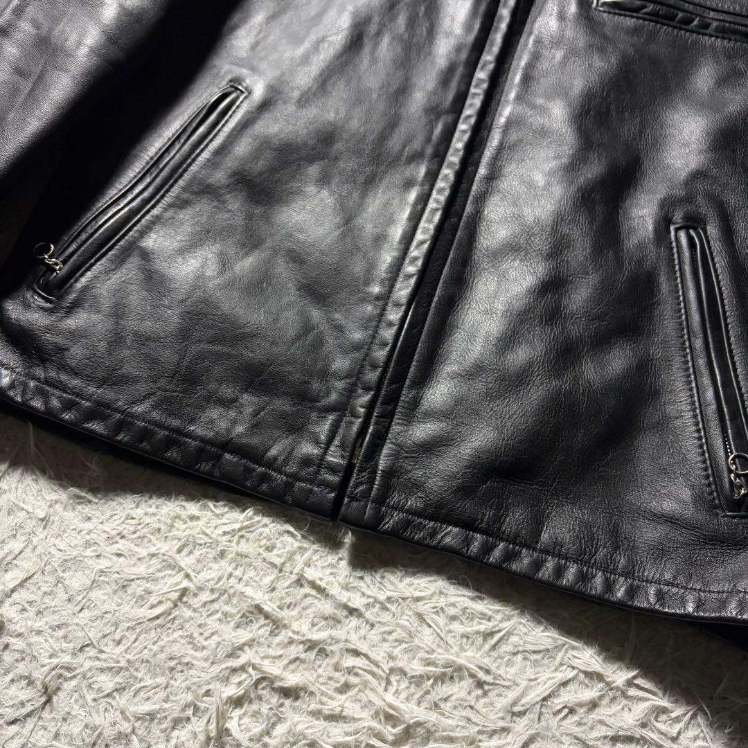 【米国製/現行】schott ライダースジャケット 643 本革　ブラック　42