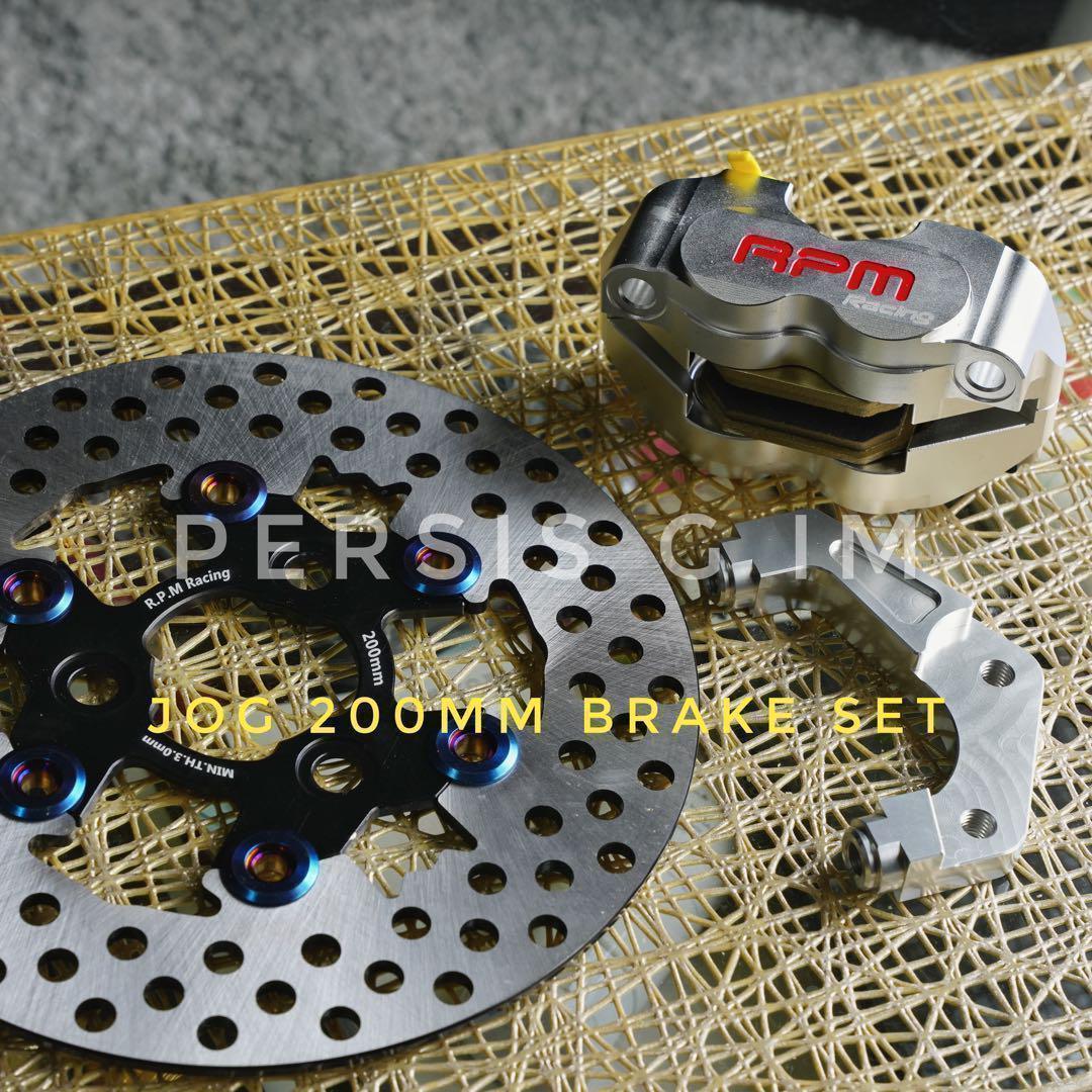 200mmビッグキャリパーセット 銀 ローターサポート付 JOG系リモコンジョグ