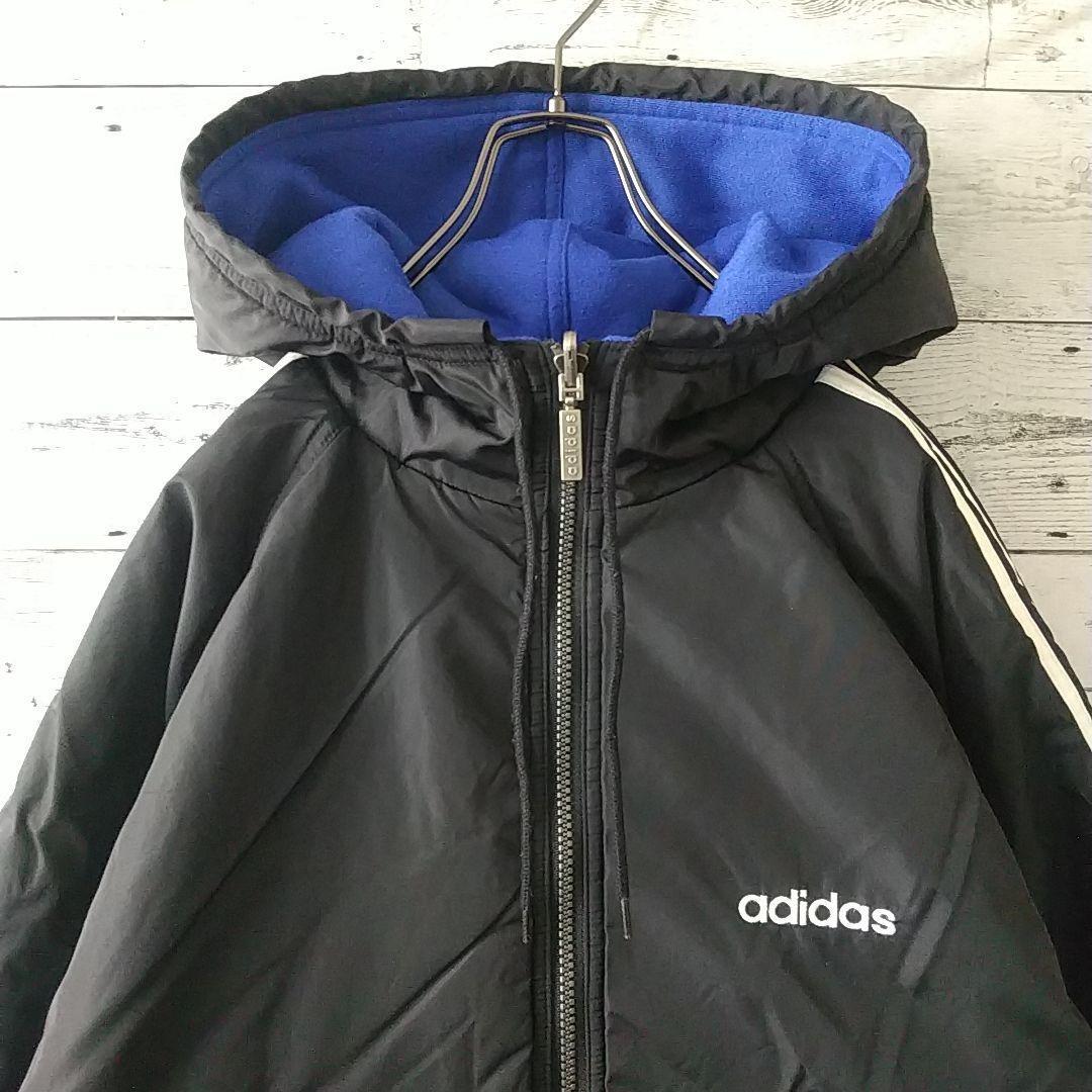激レア☆80s アディダス 両面刺繍ロゴ リバーシブル 中綿 ジャケット L