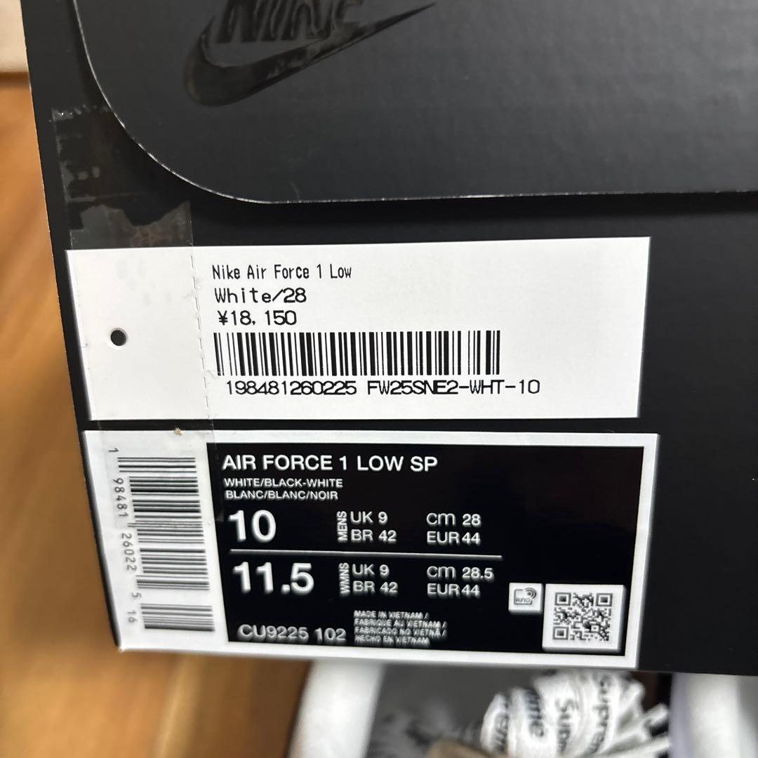 Supreme×Nike Air Force1 Low White 28cm