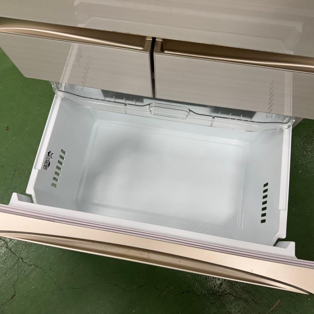 125 大型冷蔵庫　観音開き　6ドア　自動製氷機付　ガラストップ　極美品　家庭向