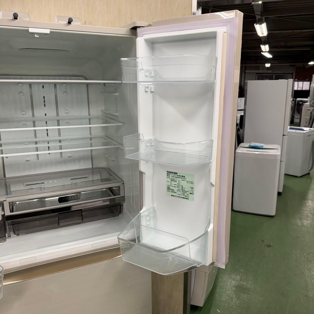 125 大型冷蔵庫　観音開き　6ドア　自動製氷機付　ガラストップ　極美品　家庭向