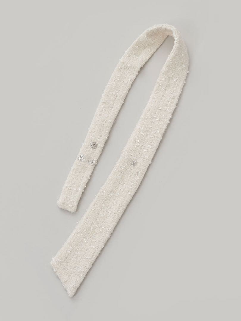 新品★タグ付きdarichホルターネックオフショルツイードトップス ホワイト