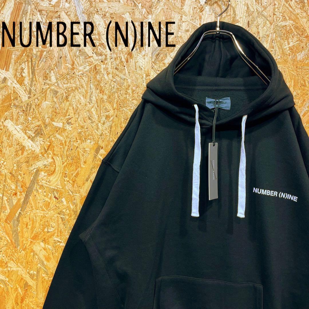 送料無料 ナンバーナイン プリントロゴ 限定コラボ ゆるだぼ スウェットパーカー