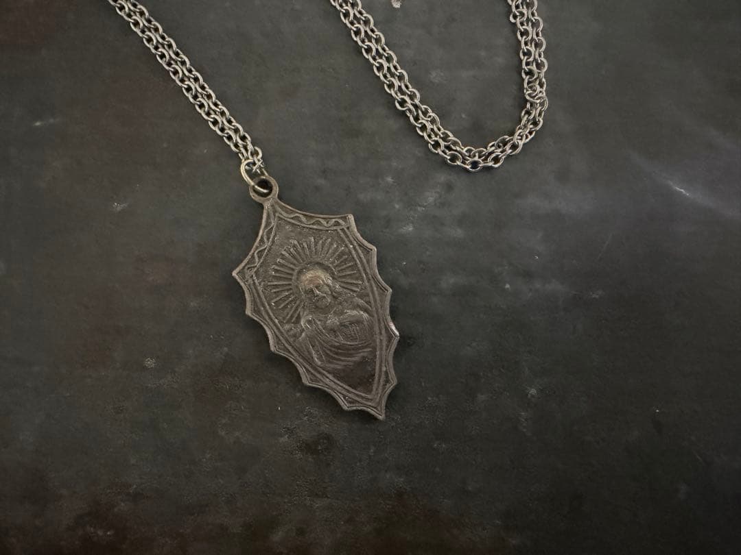 希少　ヴィンテージ　ネックレス　アンティーク　アメリカ　メダイ　ロザリオ