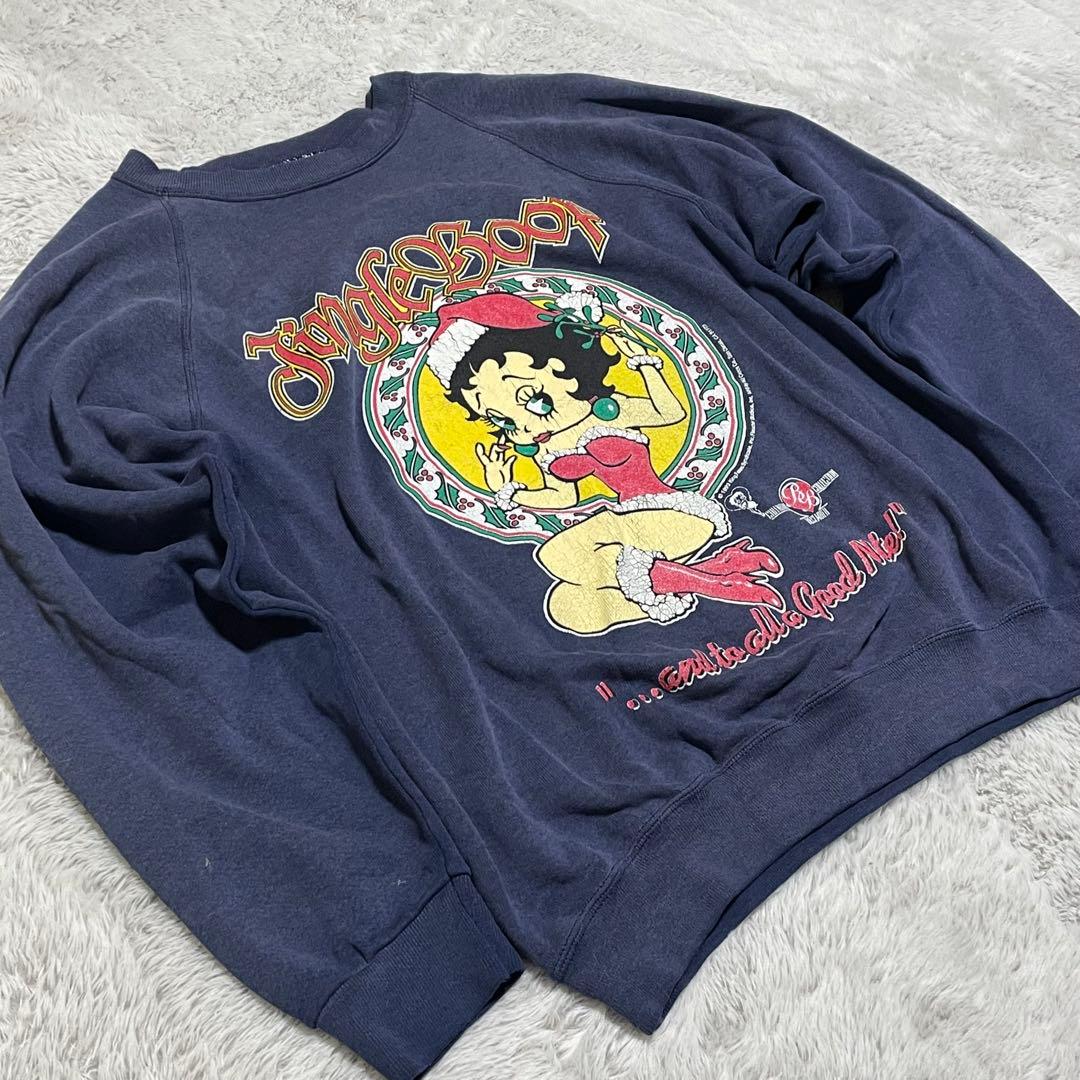 ベティーブープ　スウェット　90s USA製　両面プリント　サンフェード　M