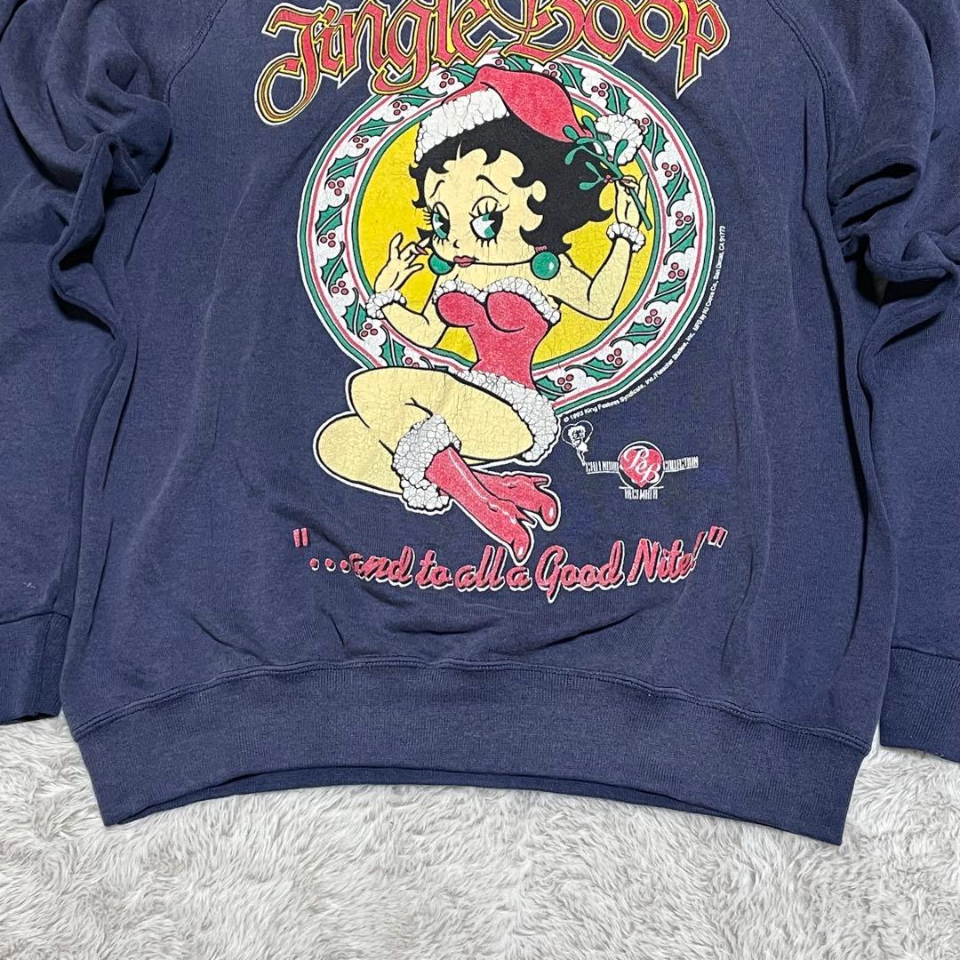 ベティーブープ　スウェット　90s USA製　両面プリント　サンフェード　M