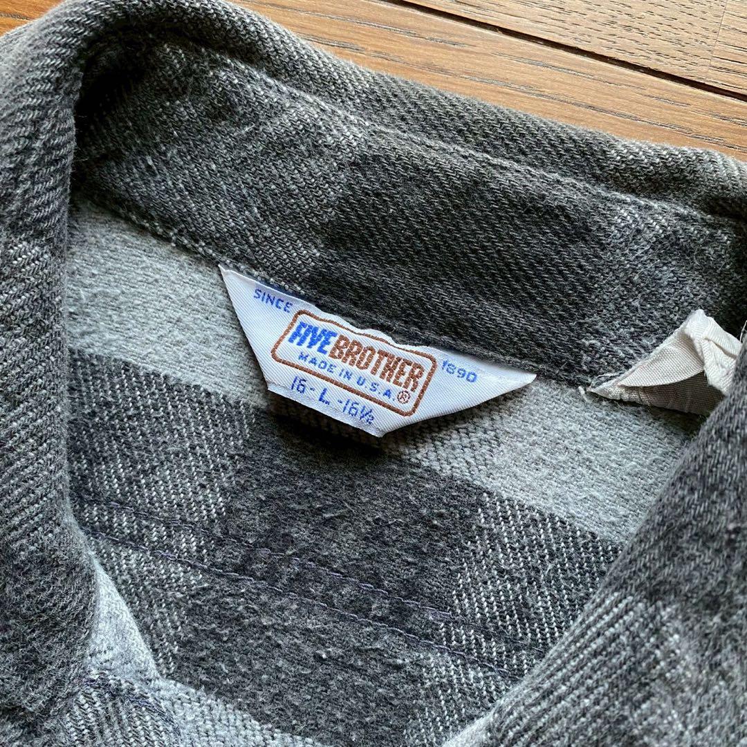 トップス 70s 80s Five Brother flannel shirt