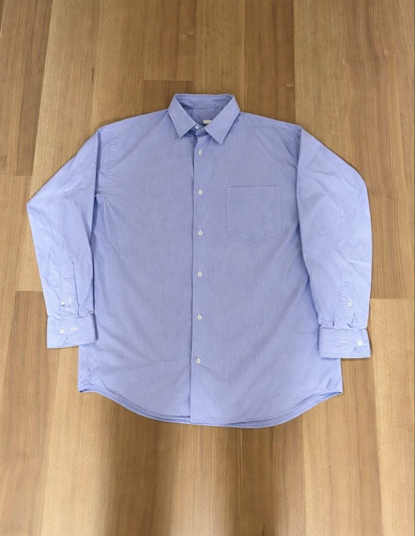 コモリシャツ SAX STRIPE サイズ4 22aw comoli