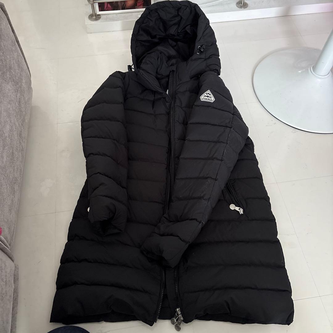 超美品！！PYRENEX フード付きブラックダウンジャケット 36