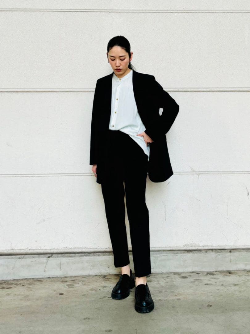 プラステ　ハイストレッチトリコット　セットアップ　ブラック　XS