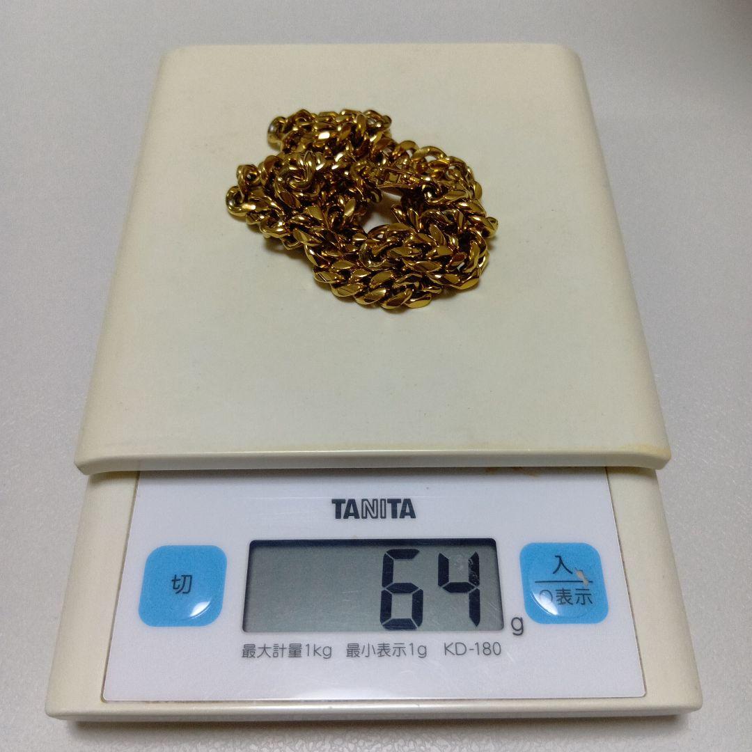ゴールドネックレス マイアミ キューバン リンク チェーン 18K刻印あり