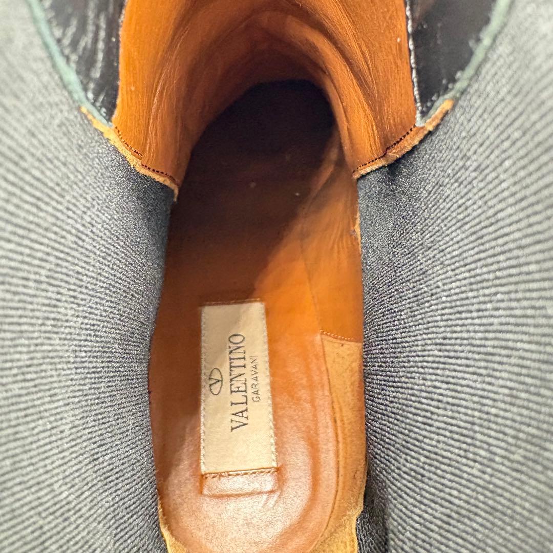 バレンティノガラヴァーニ スタッズ ショートブーツ 黒 サイドゴア　24cm