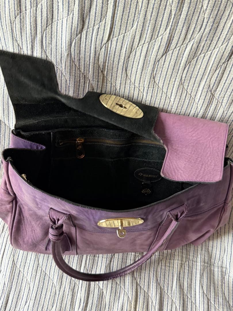 【*ん様 マルベリー　パープル レザー バッグ